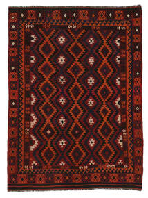 193X274 Kelim Maimane Teppich Orientalischer Schwarz/Dunkelrot (Wolle, Afghanistan) Carpetvista
