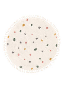 Confetti Kids Rug Ø 100 Small Off White Dotted Round