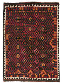  197X279 Kelim Maimane Matot Matto Musta/Tummanpunainen Afganistan Carpetvista