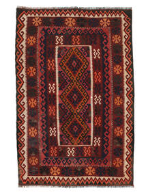  Orientalsk Kelim Maimane Tæppe 105X158 Sort/Mørkerød Uld, Afghanistan Carpetvista