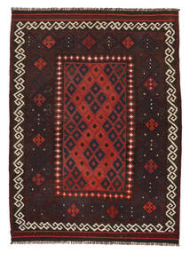 105X143 Kilim Maimane Rug Oriental Black/Dark Red (Wool, Afghanistan) Carpetvista