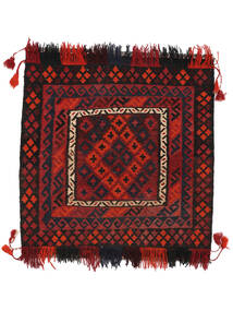 Kelim Maimane Matot Matto 84X88 Neliö Musta/Tummanpunainen Villa, Afganistan Carpetvista