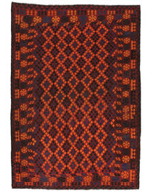 206X295 Tappeto Kilim Maimane Orientale Nero/Rosso Scuro (Lana, Afghanistan) Carpetvista