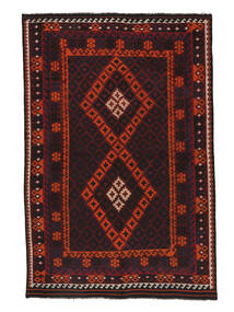 194X290 Kelim Maimane Teppich Orientalischer Schwarz/Dunkelrot (Wolle, Afghanistan) Carpetvista