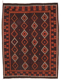 212X286 Kelim Maimane Teppich Orientalischer Schwarz/Dunkelrot (Wolle, Afghanistan) Carpetvista