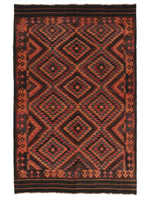 Tapete Kilim Maimane 199X306 Preto/Vermelho Escuro (Lã, Afeganistão)