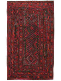  Orientalischer Kelim Maimane Teppich 272X459 Schwarz/Dunkelrot Großer Wolle, Afghanistan Carpetvista