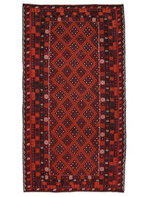 276X509 Dywan Orientalny Kilim Maimane Czarny/Ciemnoczerwony Duży (Wełna, Afganistan) Carpetvista