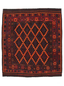260X296 Kelim Maimane Teppich Orientalischer Schwarz/Dunkelrot Großer (Wolle, Afghanistan) Carpetvista