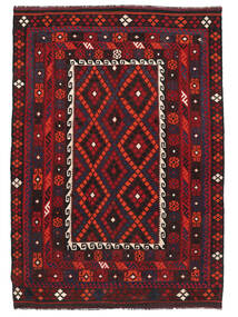 204X288 Tapete Kilim Maimane Oriental Preto/Vermelho Escuro (Lã, Afeganistão) Carpetvista