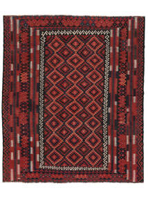 218X257 Tappeto Orientale Kilim Maimane Nero/Rosso Scuro (Lana, Afghanistan) Carpetvista