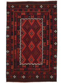 248X387 Χαλι Κιλίμ Μαιμανε Ανατολής Μαύρα/Σκούρο Κόκκινο (Μαλλί, Αφγανικά) Carpetvista