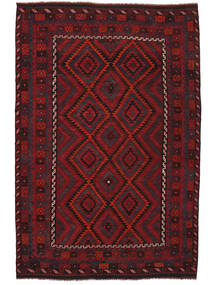  Orientalischer Kelim Maimane Teppich 250X380 Schwarz/Dunkelrot Großer Wolle, Afghanistan Carpetvista