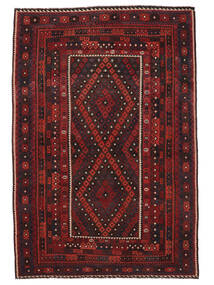 255X372 Tapete Oriental Kilim Maimane Preto/Vermelho Escuro Grande (Lã, Afeganistão) Carpetvista