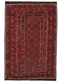  246X375 Kelim Maimane Matot Matto Musta/Tummanpunainen Afganistan Carpetvista