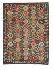  Kilim Afghan Old Style Rug 259X348 Brown/Black Carpetvista