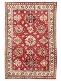 195X293 Kazak Fine Rug Oriental Dark Red/Brown (Wool, Afghanistan) Carpetvista