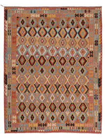  Oriental Kilim Afghan Old Style Rug 305X392 Brown/Dark Red Large Wool, Afghanistan Carpetvista