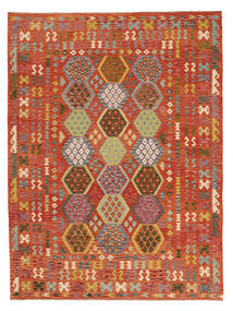  Kilim Afghan Old Style Rug 248X342 Wool Dark Red/Brown Large Carpetvista
