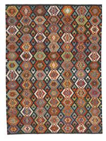  Kelim Afghan Old Style Matot 252X343 Tummanpunainen/Musta 