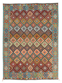  Kilim Afghan Old Style Rug 255X346 Wool Dark Red/Brown Large Carpetvista
