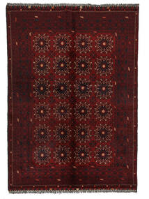 絨毯 Kunduz 146X201 ブラック/ダークレッド (ウール, アフガニスタン)