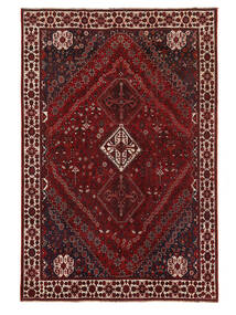Tapis Shiraz 209X311 Noir/Rouge Foncé (Laine, Perse/Iran)