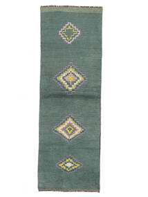絨毯 Moroccan Berber - Afghanistan 61X184 廊下 カーペット ダークグリーン/ブラック (ウール, アフガニスタン)