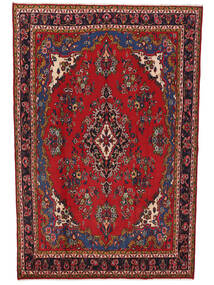193X288 絨毯 ハマダン シャフバフ オリエンタル ダークレッド/ブラック (ウール, ペルシャ/イラン) Carpetvista