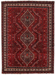  Persisk Shiraz Teppe 212X292 Svart/Mørk Rød (Ull, Persia/Iran)