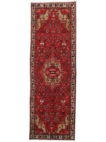 Hamadan Rug 97X293 Runner
 Dark Red/Black Wool, Persia/Iran Carpetvista