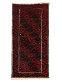 Tapete Oriental Balúchi 102X209 Preto/Vermelho Escuro (Lã, Pérsia/Irão)