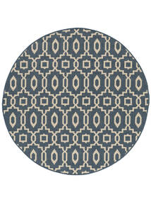 Zellige Indoor/Outdoor Rug Washable Ø 150 Small Blue/Beige Round