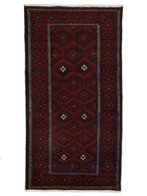 Tappeto Orientale Beluch 113X220 Nero/Rosso Scuro (Lana, Persia/Iran)