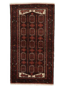 108X195 Beluch Fine Vloerkleed Oosters Zwart/Donkerrood (Wol, Perzië/Iran) Carpetvista