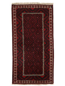 Tapete Oriental Balúchi 110X210 Preto/Vermelho Escuro (Lã, Pérsia/Irão)