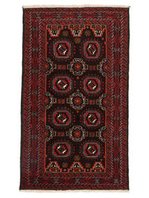 Tapis Baloutche 98X168 Noir/Rouge Foncé (Laine, Perse/Iran)