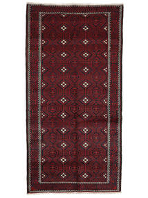  Orientalischer Belutsch Teppich 137X265 Schwarz/Dunkelrot Wolle, Persien/Iran Carpetvista