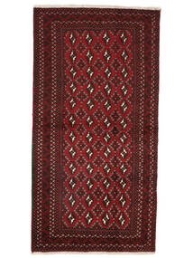 117X222 Tapete Balúchi Oriental Preto/Vermelho Escuro (Lã, Pérsia/Irão) Carpetvista