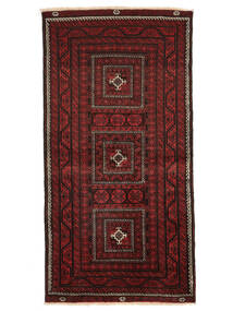  Baluch Fine Rug 118X232 Persian Wool Black/Dark Red Small Carpetvista
