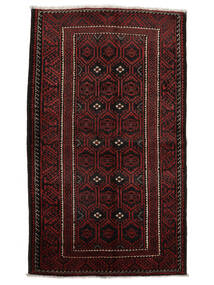 絨毯 バルーチ 129X220 ブラック/ダークレッド (ウール, ペルシャ/イラン)