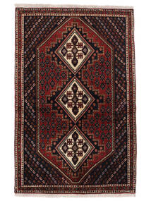 125X192 絨毯 オリエンタル アフシャル Shahre Babak ブラック/ダークレッド (ウール, ペルシャ/イラン) Carpetvista