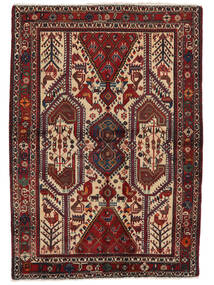 絨毯 オリエンタル アフシャル Shahre Babak 133X193 ブラック/ダークレッド (ウール, ペルシャ/イラン)