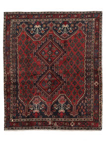 142X180 Tapis D'orient Afshar Shahre Babak Noir/Rouge Foncé (Laine, Perse/Iran) Carpetvista
