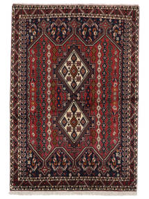 Afshar Shahre Babak Teppich 135X197 Schwarz/Dunkelrot Wolle, Persien/Iran Carpetvista