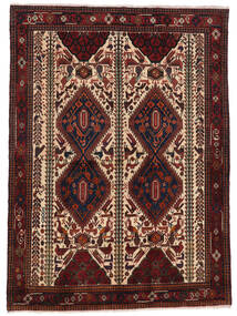  Persischer Afshar Shahre Babak Teppich 150X206 Schwarz/Dunkelrot (Wolle, Persien/Iran)