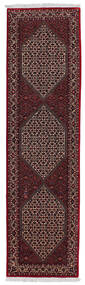  Persischer Bidjar Fine Teppich 83X311 Läufer Schwarz/Dunkelrot (Wolle, Persien/Iran)