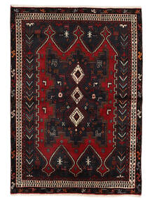 絨毯 オリエンタル アフシャル/Sirjan 124X178 ブラック/ダークレッド (ウール, ペルシャ/イラン)