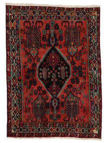 154X210 Tappeto Afshar/Sirjan Orientale Nero/Rosso Scuro (Lana, Persia/Iran) Carpetvista