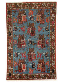 Afshar/Sirjan Rug 160X255 Black/Dark Red Wool, Persia/Iran Carpetvista